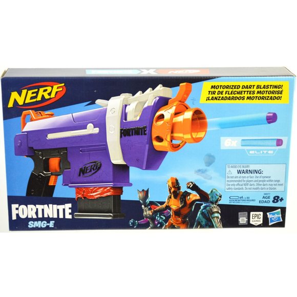 NERF FORTNITE SMG-E Motorized Elite Dart Gun Blaster With 6  Darts - Picture 1 of 2